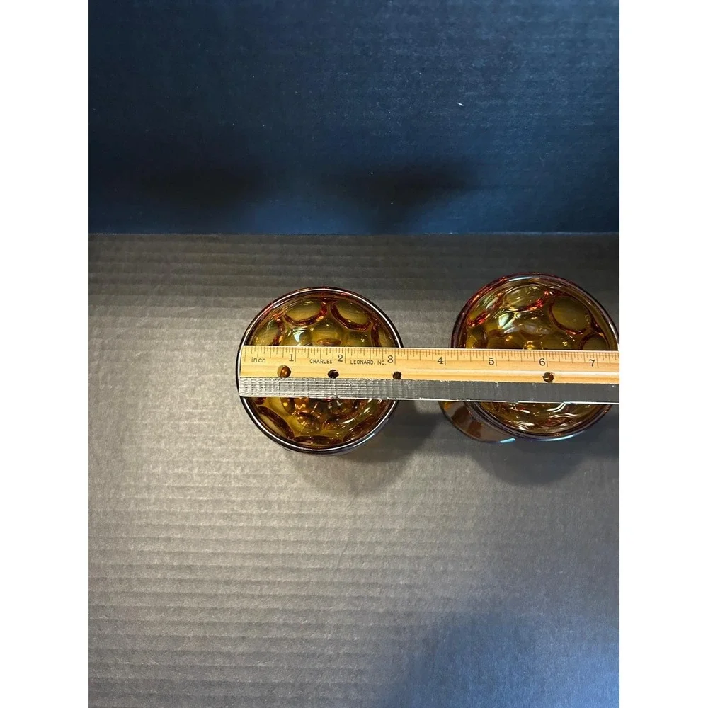 2 Vintage Imperial Provincial Dark Amber Thumbprint‎ 4